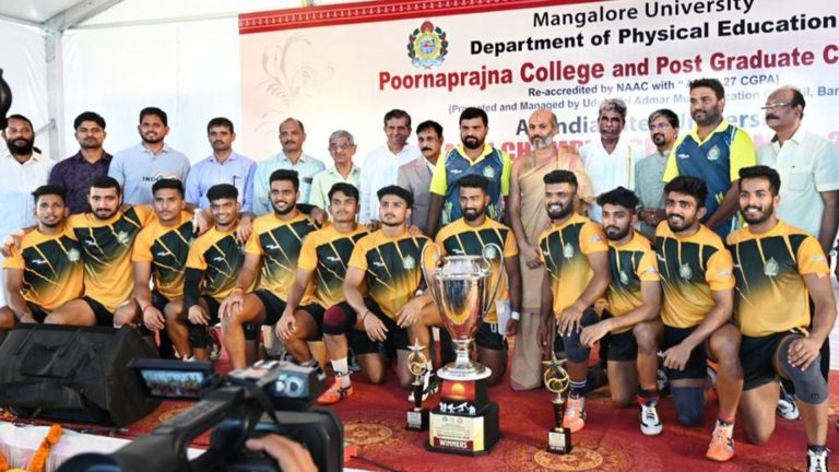 Mangalore University emerges champions at All-India Inter University Men’s Kabaddi Tournament